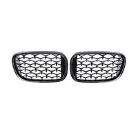 Rejilla Delantera Rejillas Delanteras De Carreras Para Serie 7 G11 G12 2015-2019 740i 750i Parrillas Superiores De Doble Listón Estilo Diamantes Cromados Rejilla De Radiador(Diamond-Glossy Black)