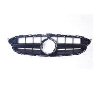Rejilla Delantera Riñón Rejilla Frontal Estilo E63 Para Mercedes Para Benz Clase C W205 Para AMG 2014-2018 Sport Black Parachoques Superior Rejilla Malla Con Orificio Cámara