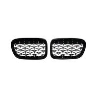 Rejilla Delantera Thultra Un Par De Rejillas Frontales De Diamante Para X3 F25 2010 2011 2012 2013 Estilo Meteoro Cromado Parrilla Parachoques(Black Silver)