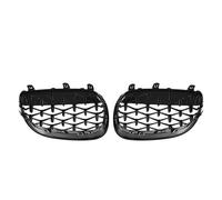 Rejilla Delantero Para BMW Serie 5 E60 E61 Para M5 325i 2004-2009 Rejillas Estilo Una Sola Línea Parachoques Delantero Detalles Cromados Forma Diamante Capó(Diamond-Chrome Black)