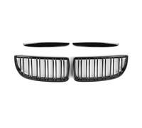 Rejilla Delantero Parrilla De Coche Frontal Riñón Brillante Negro Capó Doble Listón Parrillas Carreras Para E90 E91 Pre-facelift 2005 2006 2007 2008 Parachoques