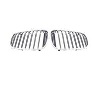 Rejilla Delantero Rejillas Frontales Cromadas Doble Listón Parrilla Carreras Malla Diamante Para 740i 750i Serie 7 G11 G12 2015 2016 2017 2018 2019 Parachoques(Single-Chrome Silver)