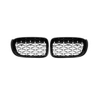 Rejilla Delantero Rejillas Parachoques Delantero Estilo Cromados Apariencia Fibra Carbono Parrilla Carreras Doble Línea Para Para X3 F25 Para X4 F26 14-18 Parachoques(Diamond-Chrome Black)