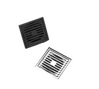 Rejilla Desague 10 * 10 CM piso cuadrado drenaje de agua cubierta de rayas de acero inoxidable for baño cocina jardín balcón drenaje(B-Silver)