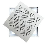 Rejilla Desague de Canal Cuadrado con Base, Tapa de Registro de Acero Inoxidable, Construcción Sólida para Patio, Jardín(50x50x3cm/20x20x1in)