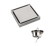 Rejilla Desague Ducha Desagüe de Piso Invisible latón, 10 x cm, 8 20, 30, Cubierta, Base, núcleo(10x10 Brushed Silver)