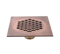 Rejilla Desague Ducha Desagüe de suelo cuadrado de 15x15cm, latón antiguo/cepillado/dorado/oro rosa/negro/bronce/bronce rojo, desagüe de residuos de suelo for cuarto de baño y ducha Desague Ducha(Red