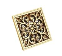 Rejilla Desague Ducha Desagües Cuadrados De 10 Cm, Desagüe Ducha Latón Antiguo, Colador Pelo, Accesorios Baño Tallados Artísticos(Antique)