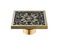 Rejilla Desague Ducha Desagües de Piso 10 cm 11 Inserto baldosas Desagüe baño Invisible Colador desagüe Ducha Cuadrado(Antique Brass B)