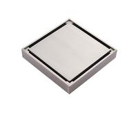 Rejilla Desague Ducha Desagües De Piso Acero Inoxidable 10 X Cm, Ducha Cuadrados, Canal Drenaje con Inserción Azulejos(Chrome)