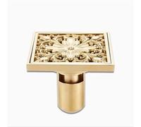Rejilla Desague Ducha Desagües de Suelo Dorado Desagüe de Suelo de Ducha de latón Desodorante de baño Euro 10 * 10 cm Filtro de desagüe de Suelo Cuadrado Rejilla Tapa Desague Ducha(Color:B)