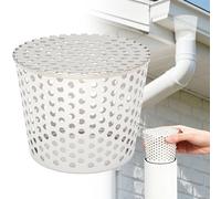 Rejilla Desague Ducha Jardin, Tapa Desague Terraza, Canalones Y Bajantes, Canalones Pvc Para Lluvia Tejado, Sumidero Terraza, Protector de Canalon de Acero Inoxidable, Para Filtrar Hojas (90-110mm)