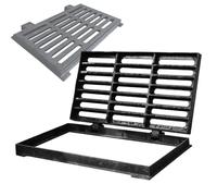 Rejilla Desague Jardin de Hierro Fundido, Sumidero Terraza Empotrada, Tapa Arqueta Rectangular con Base Atornillada(40 * 70cm/15.7 * 27.6in)