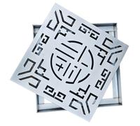 Rejilla Desague para Jardín con Base, Tapa para Arqueta Metálica de Ajuste al Ras para Detener las Hojas, para Patio(40x40x3cm/16x16x1in)