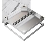 Rejilla Desague y Marco para Jardín, Tapas Invisibles de Acero Inoxidable, Tapa de Tanque Séptico para Detener las Hojas(50x50x5cm/20x20x2in)