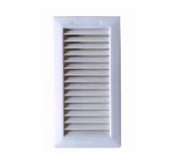 Rejilla empotrar c/pestaÑa 13.3x26+marco abs blanco (g)