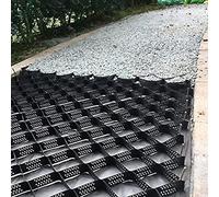 Rejilla estabilizadora de jardín de 8 m x 6 m, rejilla de suelo de plástico para caminos, grava, control de barro, rejilla geográfica para calzadas, base de cobertizo y soporte de muro de contención.