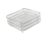 Rejilla for hornear apilable de 3 capas for freidora de aire cuadrada de 8 pulgadas, compatible con Philips, compatible con COSORI,compatible con Ninja Foodi.(Only rack)