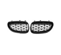 rejilla frontal Coche Para E60 E61 550i 535i 2004 2005 2006 2007 2008 2009 Rejilla De Parachoques Delantero Coche Diamante Parrilla Marco Negro Parrillas Plateadas