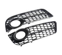 Rejilla Frontal De Malla Tipo Panal Para A5 Standard/Coupé/Cabriolet 2008-2011 Con Cubierta Para Faros Antiniebla Rejilla Luz Antiniebla(A-Style-Glossy black)