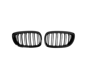 Rejilla frontal línea Para Serie 3 E46 2 Puertas 2002-2004 Parachoques Delantero Mate E Doble Línea Rejilla Carreras Riñón Listones Dobles Completamente Negro Parrilla