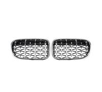 Rejilla frontal línea Para X3 F25 2010-2013 Rejillas Parachoques Delantero Estilo Línea Totalmente Negras Diamantes Plateados Parrillas Doble Listón Carreras Parrilla