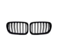 Rejilla frontal línea Para X3 F25 2010-2013 Rejillas Parachoques Delantero Estilo Línea Totalmente Negras Diamantes Plateados Parrillas Doble Listón Carreras Parrilla