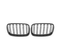 Rejilla frontal línea Para X5 E70 Para X6 E71 2007-2014 Rejillas Parachoques Delantero Completamente Negras Estilo Diamantes Plateados Cromados Listones Dobles Parrilla