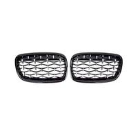 Rejilla frontal línea Para X5 E70 Para X6 E71 2007-2014 Rejillas Parachoques Delantero Completamente Negras Estilo Diamantes Plateados Cromados Listones Dobles Parrilla