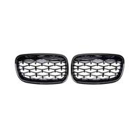 Rejilla frontal línea Para X5 E70 Para X6 E71 2007-2014 Rejillas Parachoques Delantero Completamente Negras Estilo Diamantes Plateados Cromados Listones Dobles Parrilla