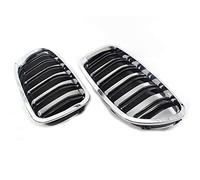 Rejilla frontal para capó de coche, con marco cromado de 2 barras, color negro brillante, compatible con BMW Serie 5 F10 F11 F18 2011 2012 2013 2014 2015 2016