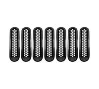 Rejilla Frontal Para Jeep Para Wrangler JK 2 Y 4 Puertas Ilimitadas 07-15 Parrillas Delanteras Coche Inserciones Protector Malla Rejilla Delantera Coche Parrilla(Carbon black 7QTY)
