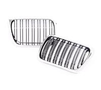 Rejilla Frontal Parrilla Riñón Doble Repuesto Alto Rendimiento Para Serie 3 E36 Facelift LCI 1997 1998 1999 Cromada Y Plateada Coche Parrilla(Double Chrome Black)