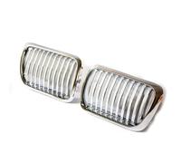 Rejilla Frontal Parrilla Riñón Doble Repuesto Alto Rendimiento Para Serie 3 E36 Facelift LCI 1997 1998 1999 Cromada Y Plateada Coche Parrilla(Single All Chrome)