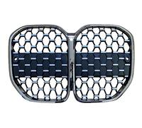 Rejilla Frontal Parrillas Centrales Delanteras Meteor Grille Para G22 4-Series 420i 430i 435i M440i 2021+ Rejillas Parachoques Delantero(Plata)