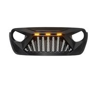 Rejilla Frontal Rejillas Parachoques Delantero Piezas Automóvil 4 * 4 Con Luz Diurna LED Amarilla Para Jeep Para Wrangler JK JL JT 2007-2018 Coche Parrilla(JL)