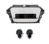 Rejilla Frontal Wabendesign Negra Brillante +PDC Para Audi A3 8V 12-16 Sin RS3