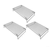 Rejilla Horno Antiadherente para Hornear y Asar(3Pcs) | para acero carbono para robusto, patas plegables, flujo aire optimizado, para fácil , para ideal hornear