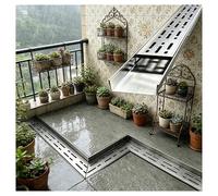 Rejilla lineal rectangular de acero inoxidable 304 resistente a los atascos para baños, jardines, patios y pasarelas, 170 x 3,5 x 3 cm y diseño elegante