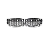 Rejilla Malla Parrillas diamante para E90, E91, 318i, 320i, 325i 328i, parrillas riñón para parachoques delantero, parrillas de carreras, 2009-2012 Racing Grill(Plata)