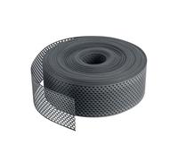 Rejilla para aleros 60m x 100mm Rejilla para aleros de PVC negro, perforaciones ovaladas, banda de ventilación para una ventilación óptima de la fachada y el tejado