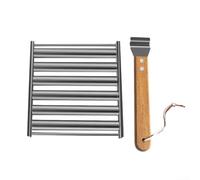 Rejilla para barbacoa al aire libre con acero inoxidable extraíble para cocinar salchichas sin esfuerzo (mediano)