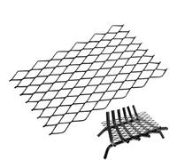 Rejilla para Estufa De Leña: Soporte para Leña Pesado De Acero, Rejilla para Fuego con Pantalla De Malla, De Metal Resistente Al Calor, Chimenea Resistente para Accesorios | Inicio Reuniones F