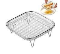 Rejilla para freidora de aire, cuadrado, apilable, de acero inoxidable, deshidratador, para horno, microondas, vaporizador, cocina doméstica, panadería, restaurante