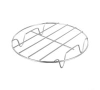 Rejilla para freidora de aire de acero inoxidable de 6/7/8/9 pulgadas, soporte de bandeja de horno de una sola capa para cocinar al vapor pescado pollo y verduras, horno y kit (8 pulgadas)