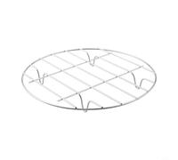 Rejilla para freidora de aire de acero inoxidable de 6/7/8/9 pulgadas, soporte de bandeja de horno de una sola capa para cocinar al vapor pescado pollo y verduras, horno y kit (10 pulgadas)