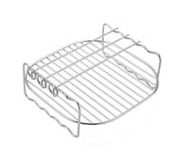 Rejilla para freidora de aire de doble capa - Accesorios multiusos para sartén | Soporte RacCk para cocinar, cocinar al vapor, hornear, se adapta a freidoras de 6, 7, 8 pulgadas, bandeja antiadherente