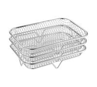Rejilla para freidora de aire - Malla de alambre de acero inoxidable 304 cuadrada de capas, estantes deshidratadores apilables | Soporte para deshidratador de barbacoa, bandeja de vapor