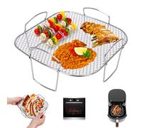 Rejilla para freidora de aire, Rejilla de Deshidratador Soporte Freidora de Aire Estante Acero Inoxidable de Freidora de Aire Rejilla de Tostadas Accesorios para freidora de aire