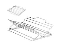 Rejilla para - Inserto de parrilla ajustable de acero inoxidable | Estante para horno para para bandeja de 9 x 13 | Soporte de cocina antiadherente en forma de V para hornear carne a la